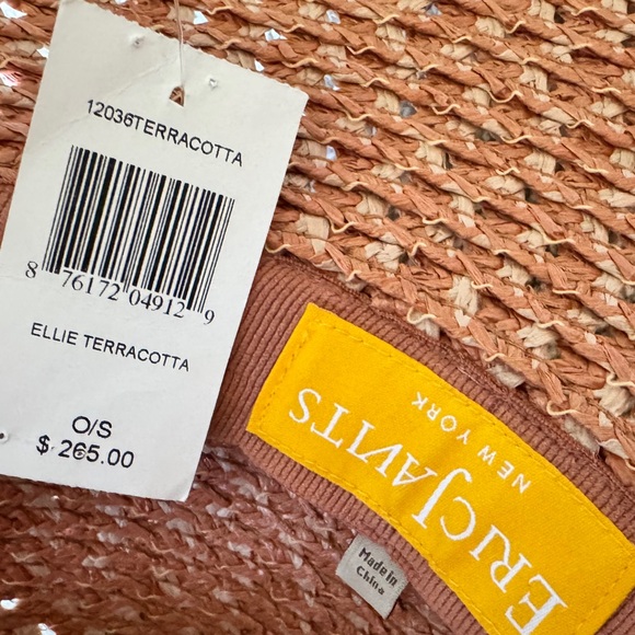 ❤️ NWT ERIC JAVITS NEW YORK ELLIE TERRACOTTA STRAW WIDE BRIM SPRING SUMMER HAT - Picture 14 of 14